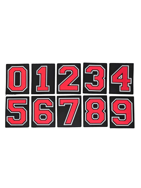 Numery na rzep do plecaków Grizzly Baseball / czerwony