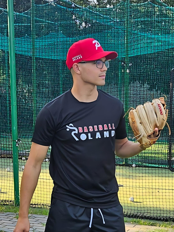 Koszulka Męska Baseball Poland Czarna