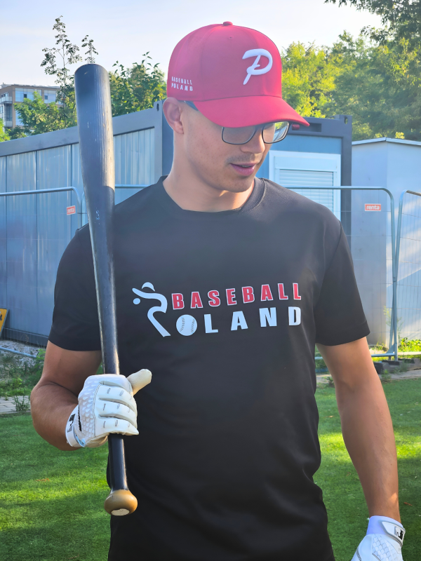Koszulka Męska Baseball Poland Czarna