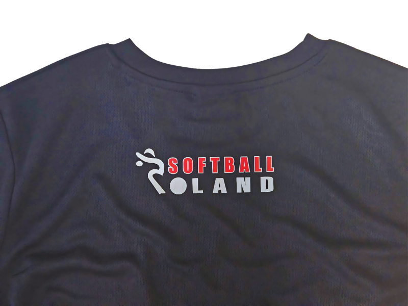 Damska Koszulka Softball Poland Czarna