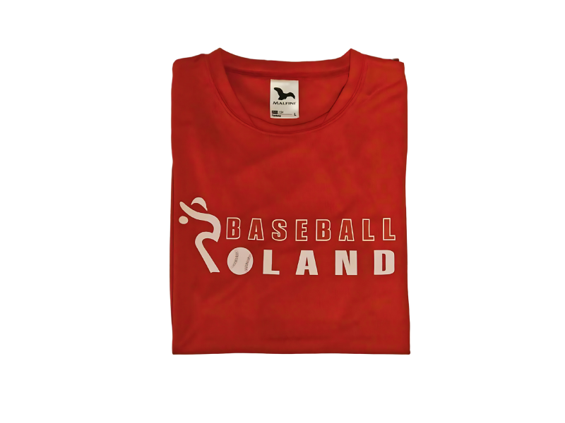 Men's T-shirt Baseball Poland Red