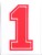 Numery na rzep do plecaków Grizzly Baseball czerwony/biały