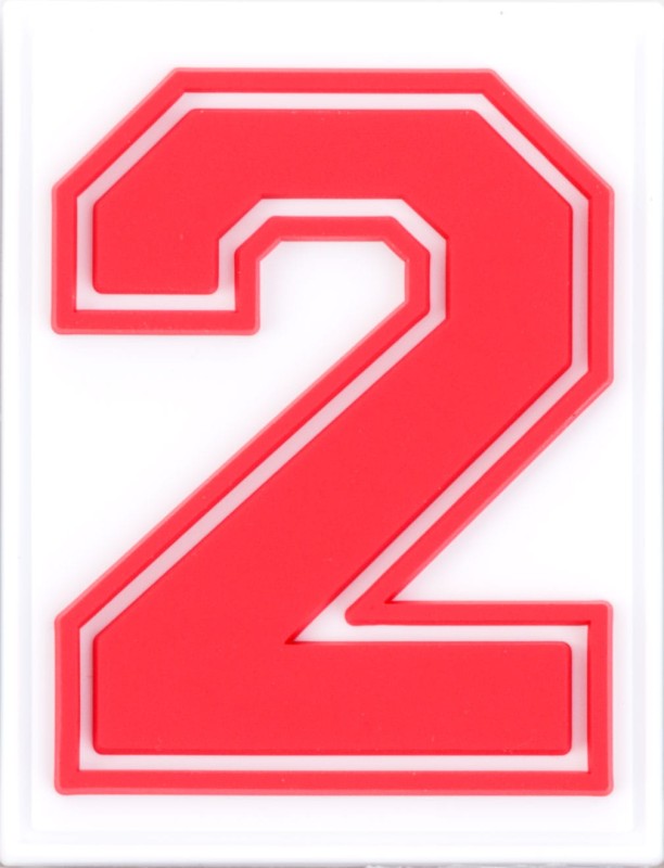 Numery na rzep do plecaków Grizzly Baseball czerwony/biały