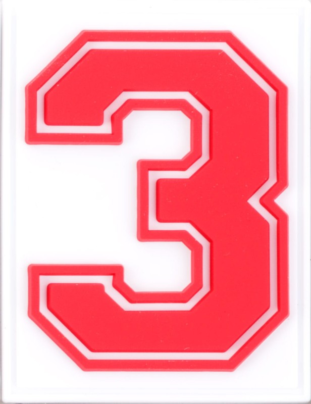 Numery na rzep do plecaków Grizzly Baseball czerwony/biały
