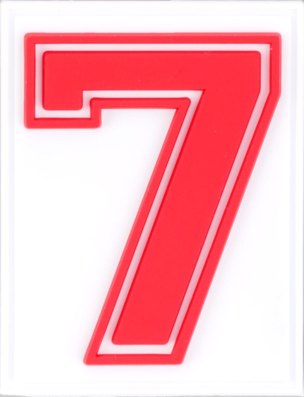 Numery na rzep do plecaków Grizzly Baseball czerwony/biały