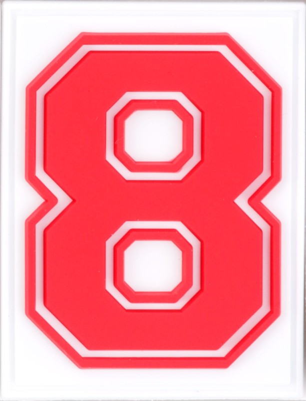 Numery na rzep do plecaków Grizzly Baseball czerwony/biały
