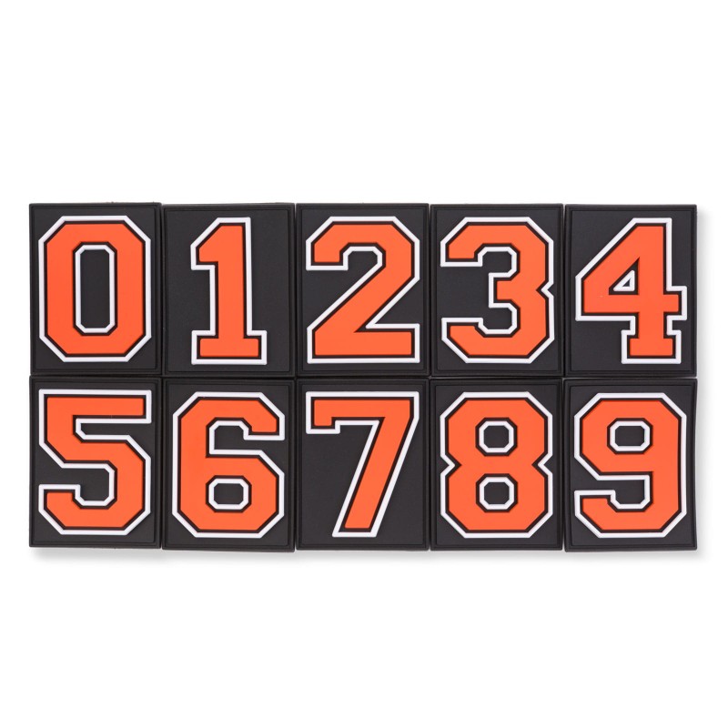 Orange Velcro Numbers for Grizzly Baseball backpacks/bags