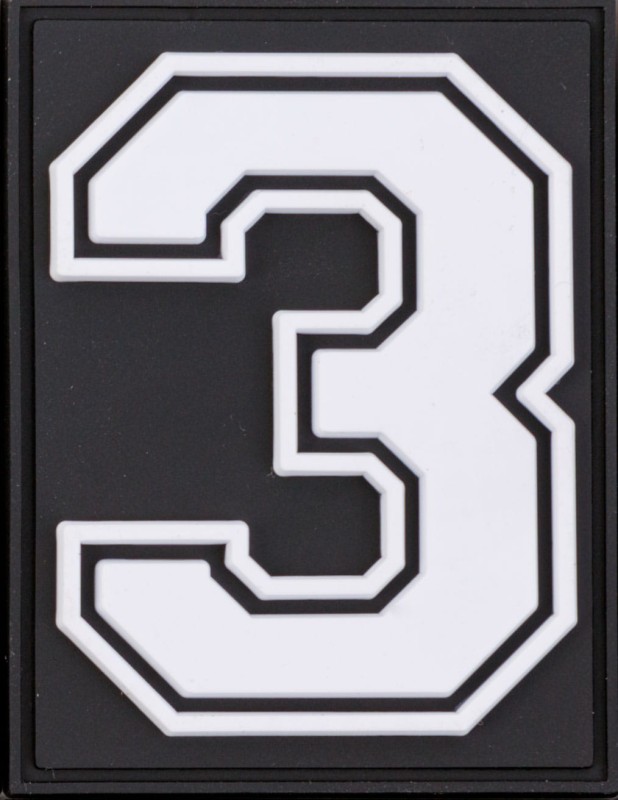 Numery na rzep do plecaków Grizzly Baseball / biały