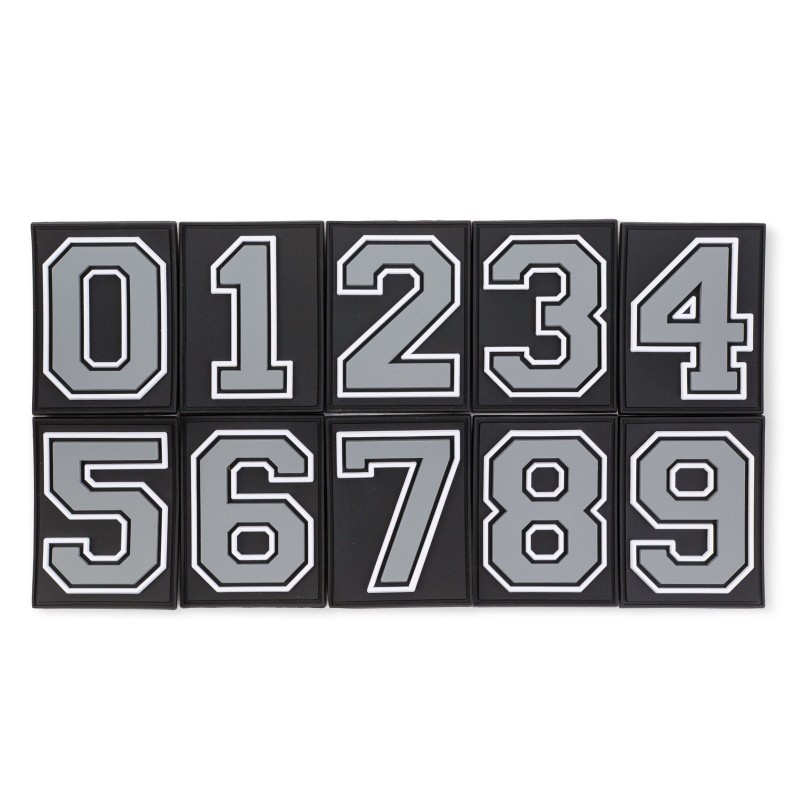 Grey Velcro Numbers for Grizzly Baseball backpacks/bags