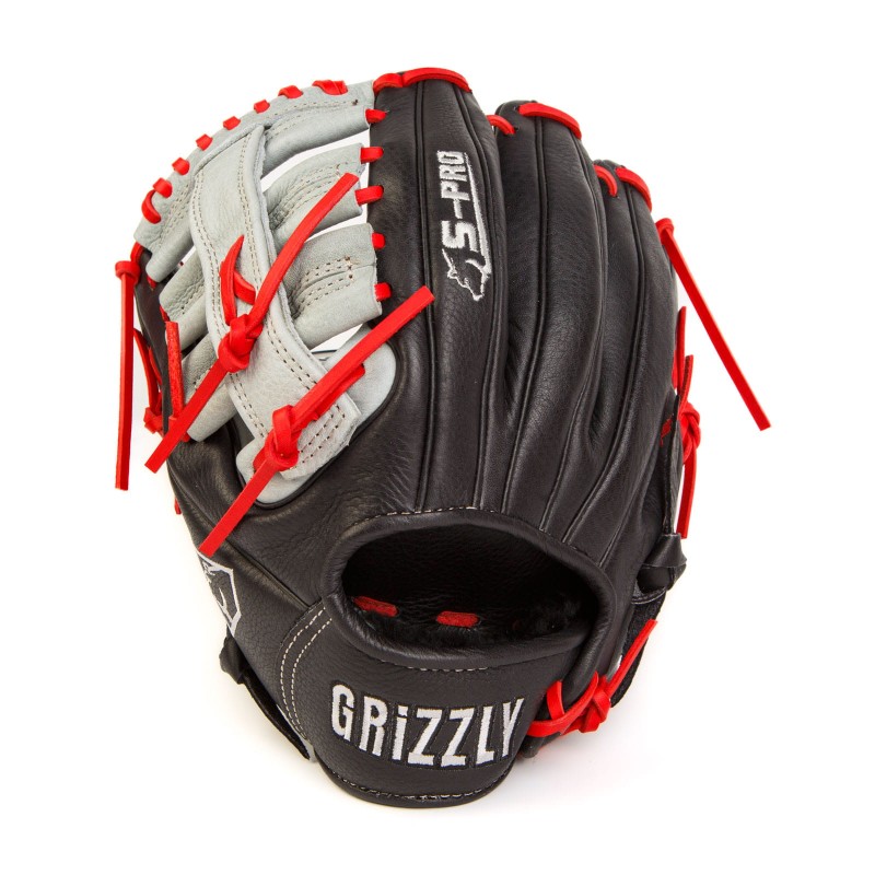 Grizzly S-Pro 11.75 inch Infield Baseball Glove Black/Grey