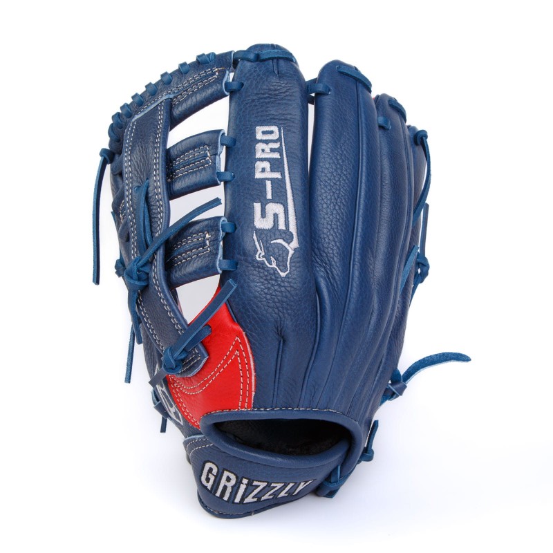Grizzly S-Pro 12.5 inch Outfield Baseball Glove Navy/Red