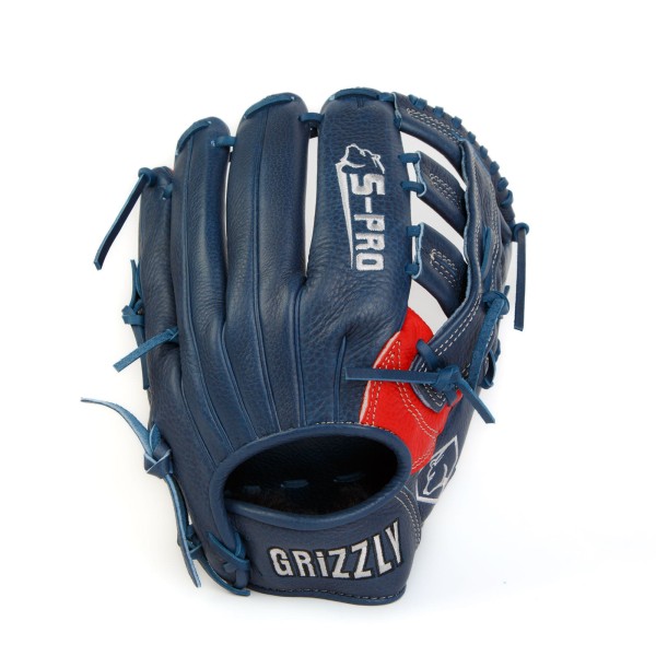 Grizzly S-Pro 12.5 inch Outfield Baseball Glove Navy/Red