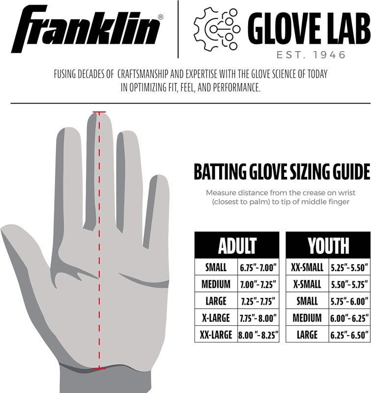 Rękawiczki baseballowe do odbijania dziecięce Franklin Digitek