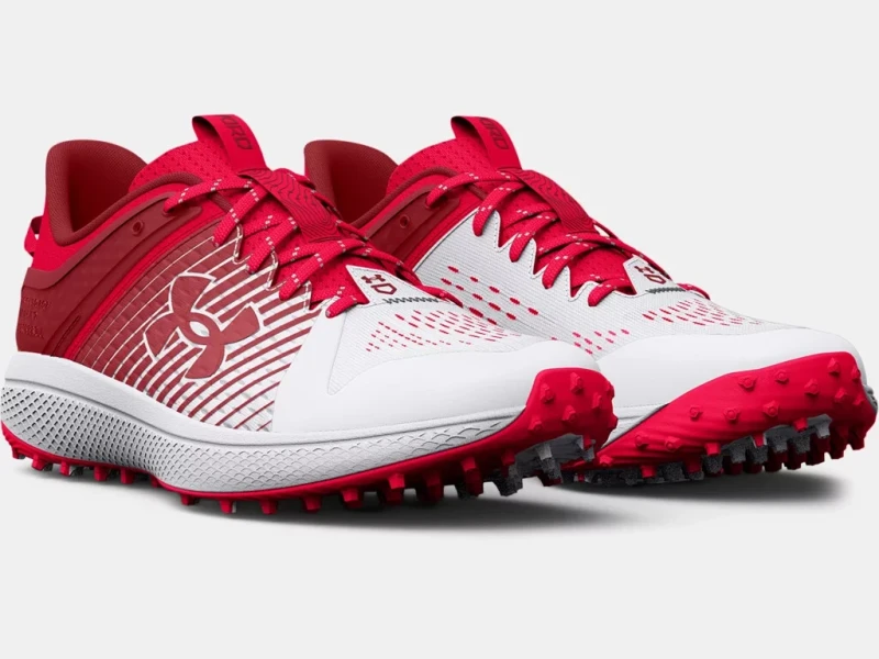 Under Armour Kids Yard Turf Baseball Shoes (Red)