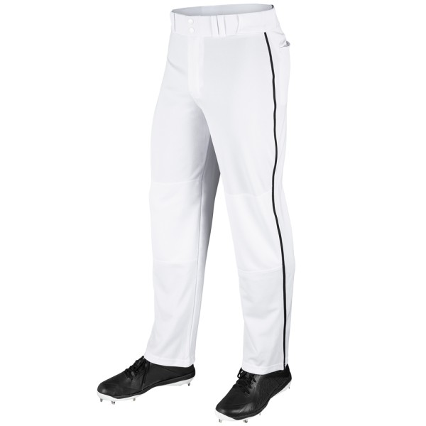 BP41U  Champro MVP Open Bottom Mens Baseball Pant W/Braid White/Black
