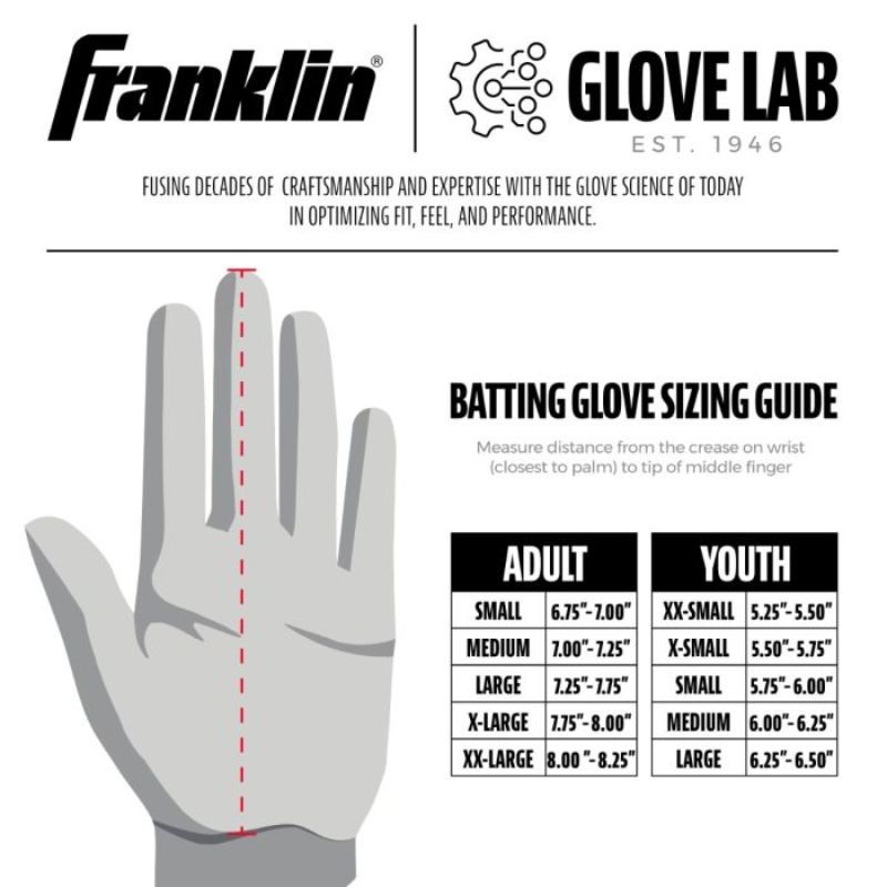 Franklin 2nd Skinz Drip Youth Baseball Batting Gloves
