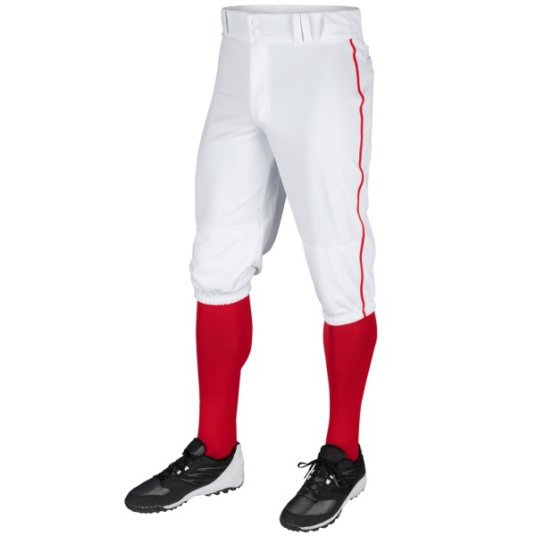 Męskie spodnie baseballowe Champro Triple Crown Knicker Białe z lampasem
