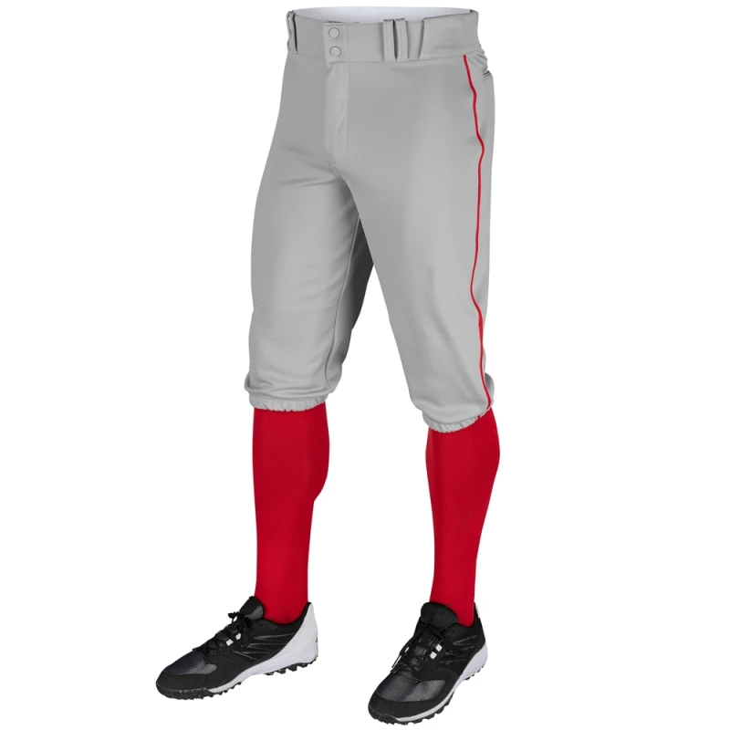 Męskie spodnie baseballowe Champro Triple Crown Knicker Szare z lampasem