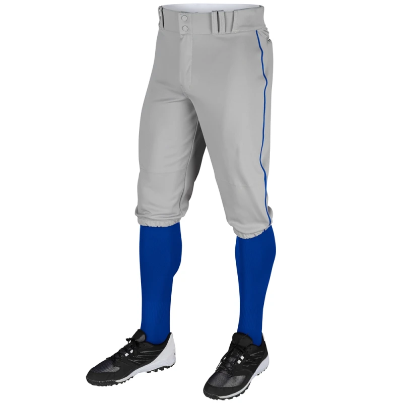 Męskie spodnie baseballowe Champro Triple Crown Knicker Szare z lampasem