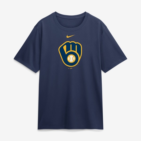 Mens Milwaukee Brewers Nike Dri-FIT T-Shirt Navy