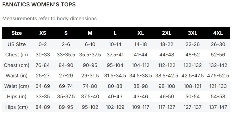 Fanatics Women Top Sizing.png