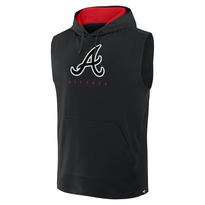 Mens Fanatics Atlanta Braves Fire Speed Sleeveless Pullover Hoodie