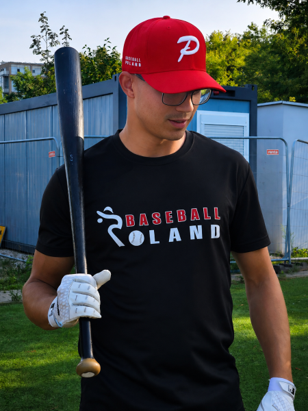 Koszulka Męska Baseball Poland Czarna