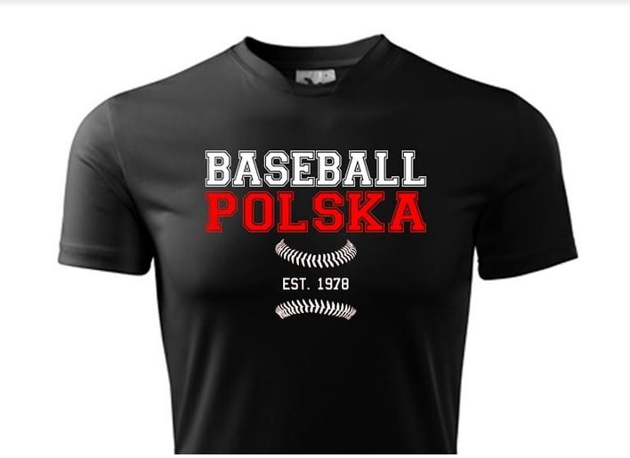 Baseball Polska Black Kids T-shirt