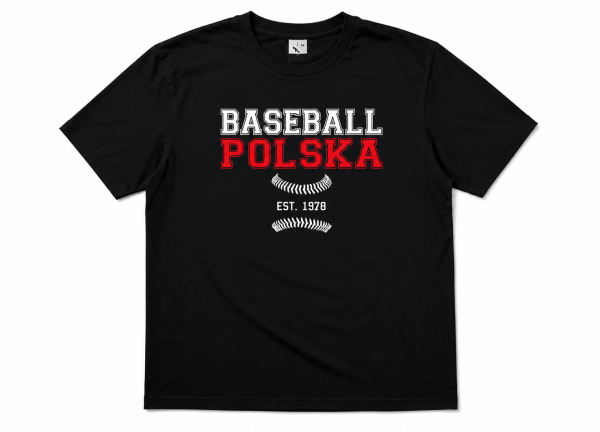 Baseball Polska Black Kids T-shirt