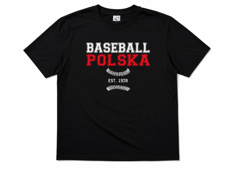 Baseball Polska Black Kids T-shirt