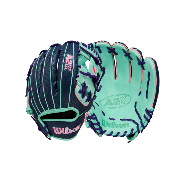 Wilson A2K 1786SS 11.5 inch Navy/Seafoam/Pink Infield Baseball Glove