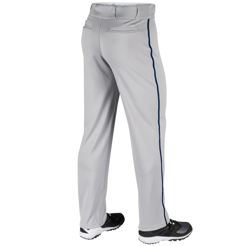 BP91U Champro Triple Crown Open Bottom Men's Grey Baseball Pant with Navy Piping