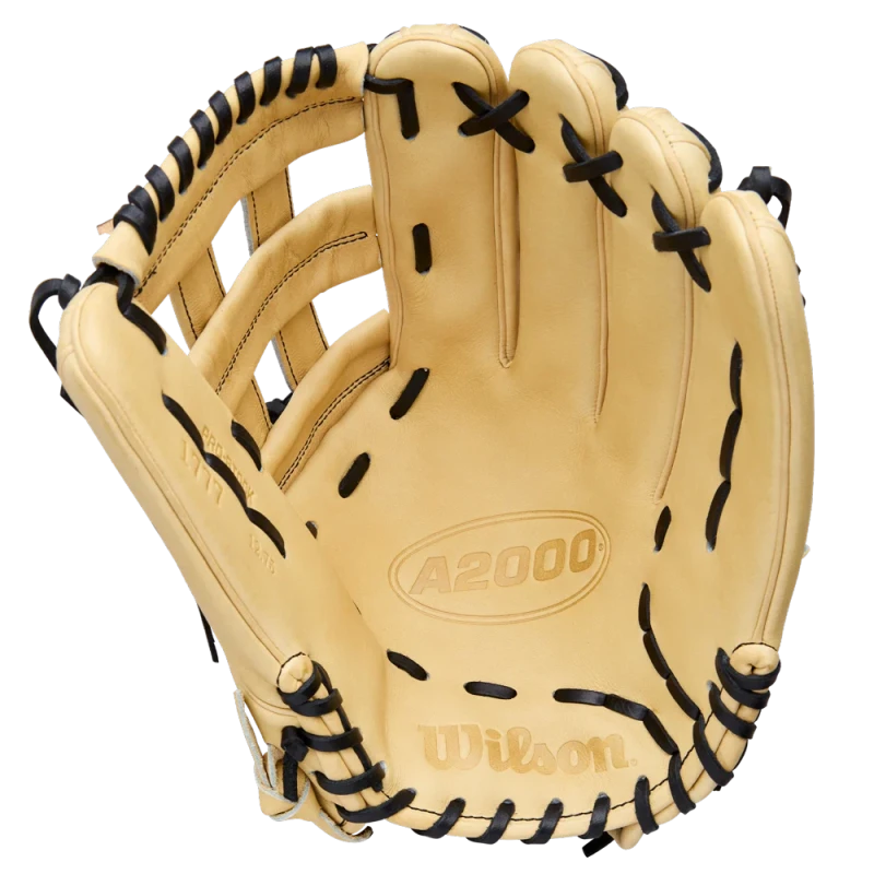 WBW1041231275 Wilson A2000 1777 12.75 inch Blonde Black Outfield Baseball Glove (Classics Series)