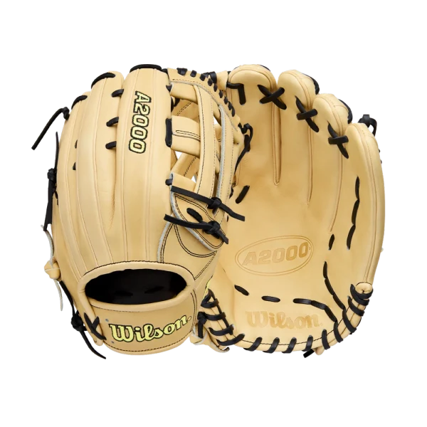 WBW1041231275 Wilson A2000 1777 12.75 inch Blonde Black Outfield Basebal