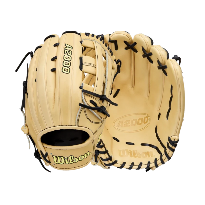 WBW1041231275 Wilson A2000 1777 12.75 inch Blonde Black Outfield Baseball Glove (Classics Series)