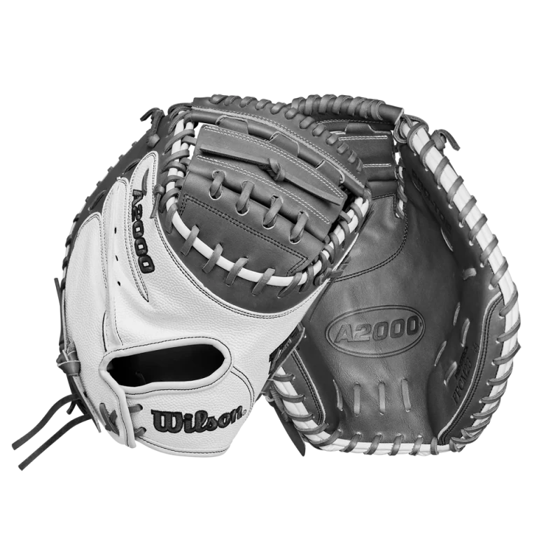 WBW10268134 Wilson A2000 FPCM23 34 inch Fastpitch Softbal Catcher Mitt White / Grey