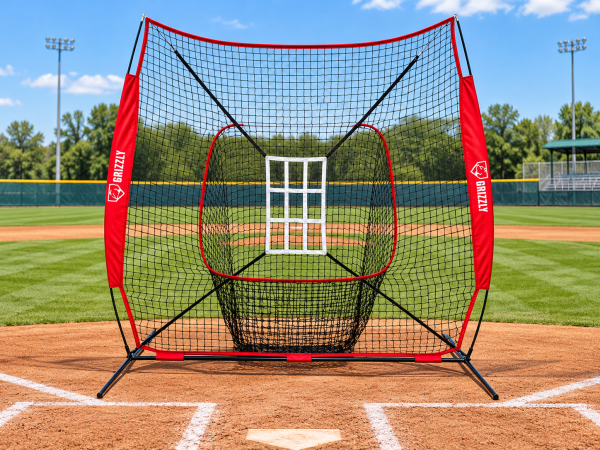 Grizzly siatka treningowa na boisku baseballowym.png