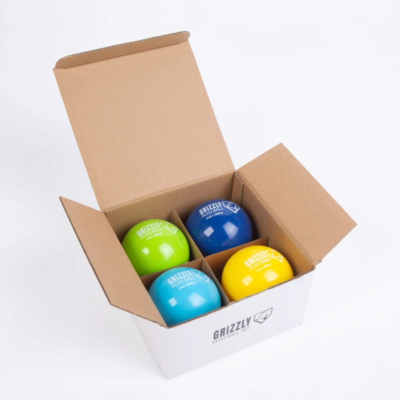 Zestaw 4 Piłek Grizzly Plyo Balls (90 mm)