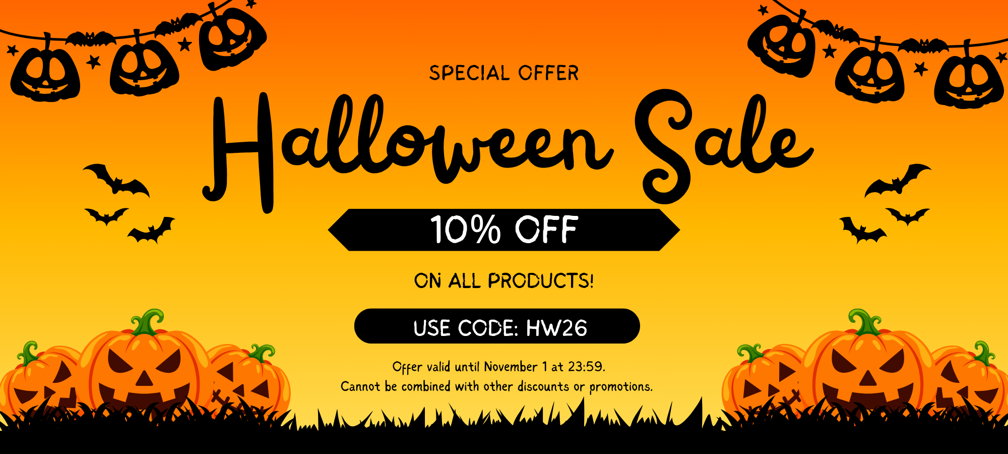 BaseballOutlet Halloween Sale 10% Off with promo code HW26