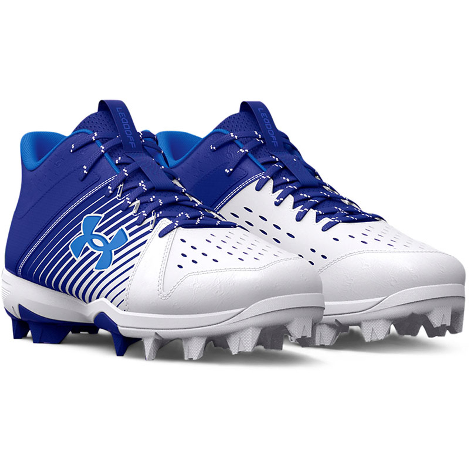 Under Armour DSBL スパイク 青/白 Under Armour Leadoff Mid RM Jr Baseball Cleats | Kids' Lightweight